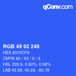 Color code: RGB 49 92 246 | qconv.com