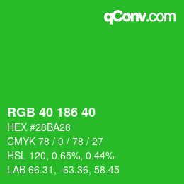 Code couleur: RGB 40 186 40 | qconv.com