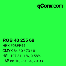 Código de color: RGB 40 255 68 | qconv.com