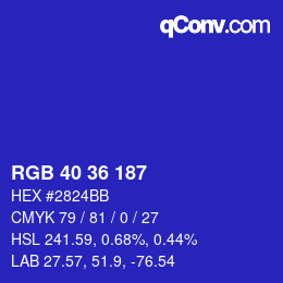 Farbcode: RGB 40 36 187 | qconv.com