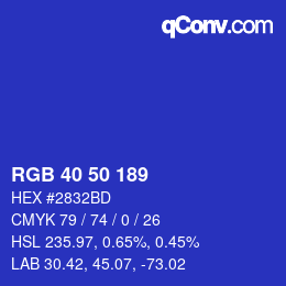 Código de color: RGB 40 50 189 | qconv.com