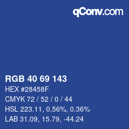 Código de color: RGB 40 69 143 | qconv.com