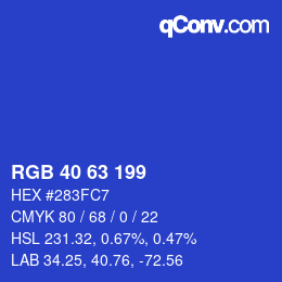 Código de color: RGB 40 63 199 | qconv.com