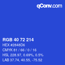 Color code: RGB 40 72 214 | qconv.com