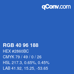 Code couleur: RGB 40 96 188 | qconv.com