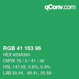 Código de color: RGB 41 163 96 | qconv.com