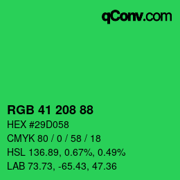 Code couleur: RGB 41 208 88 | qconv.com