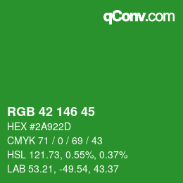 Código de color: RGB 42 146 45 | qconv.com