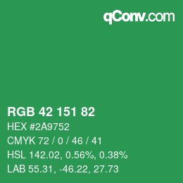 Color code: RGB 42 151 82 | qconv.com