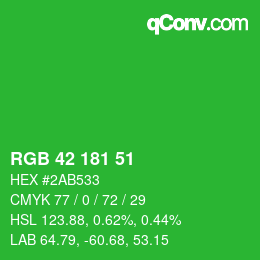 Código de color: RGB 42 181 51 | qconv.com