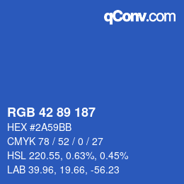 Código de color: RGB 42 89 187 | qconv.com