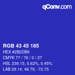 カラーコード: RGB 43 45 185 | qconv.com