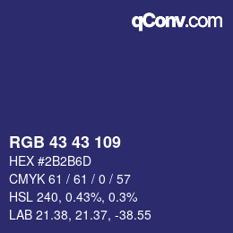 Código de color: RGB 43 43 109 | qconv.com