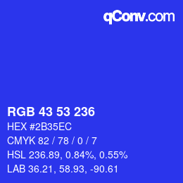 Código de color: RGB 43 53 236 | qconv.com