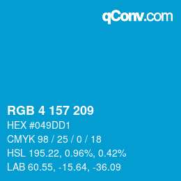 Color code: RGB 4 157 209 | qconv.com