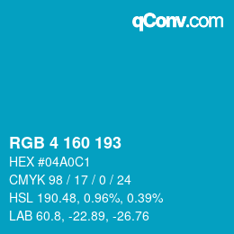 Código de color: RGB 4 160 193 | qconv.com