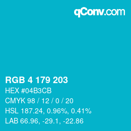 Código de color: RGB 4 179 203 | qconv.com