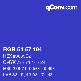 Código de color: RGB 54 57 194 | qconv.com