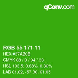 Color code: RGB 55 171 11 | qconv.com