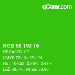 Code couleur: RGB 55 193 15 | qconv.com