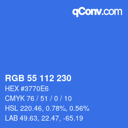 Código de color: RGB 55 112 230 | qconv.com