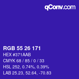 Color code: RGB 55 26 171 | qconv.com