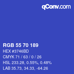 Color code: RGB 55 70 189 | qconv.com