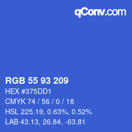 Color code: RGB 55 93 209 | qconv.com