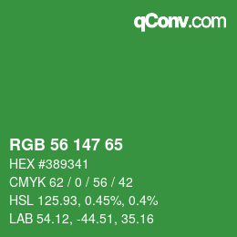 Color code: RGB 56 147 65 | qconv.com