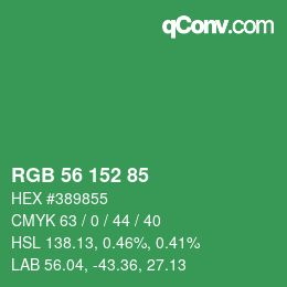 Color code: RGB 56 152 85 | qconv.com