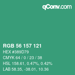 Color code: RGB 56 157 121 | qconv.com