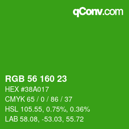 Código de color: RGB 56 160 23 | qconv.com