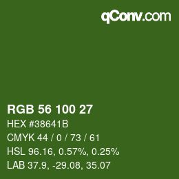 Code couleur: RGB 56 100 27 | qconv.com