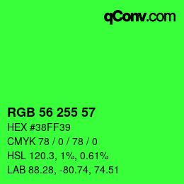 Code couleur: RGB 56 255 57 | qconv.com