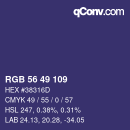 Código de color: RGB 56 49 109 | qconv.com