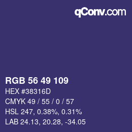 Código de color: RGB 56 49 109 | qconv.com