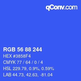 Code couleur: RGB 56 88 244 | qconv.com