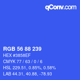 Code couleur: RGB 56 88 239 | qconv.com