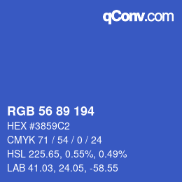 Color code: RGB 56 89 194 | qconv.com