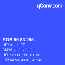 Código de color: RGB 56 83 255 | qconv.com