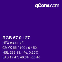 Code couleur: RGB 57 0 127 | qconv.com