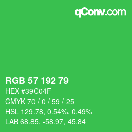 Código de color: RGB 57 192 79 | qconv.com