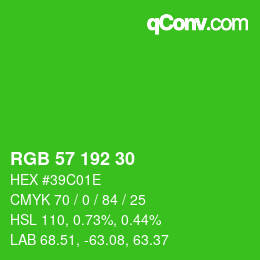 カラーコード: RGB 57 192 30 | qconv.com