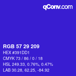 Código de color: RGB 57 29 209 | qconv.com