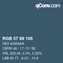 Código de color: RGB 57 88 106 | qconv.com