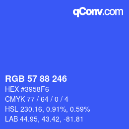 カラーコード: RGB 57 88 246 | qconv.com