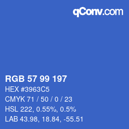 カラーコード: RGB 57 99 197 | qconv.com