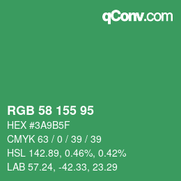 Código de color: RGB 58 155 95 | qconv.com