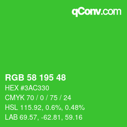 Farbcode: RGB 58 195 48 | qconv.com