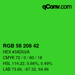 Color code: RGB 58 208 42 | qconv.com